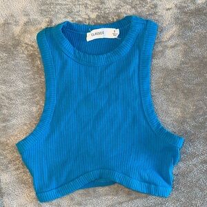 Glassons blue Ribbed Crop Top